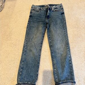 Good American Classic Straight-Leg Blue Denim Jeans